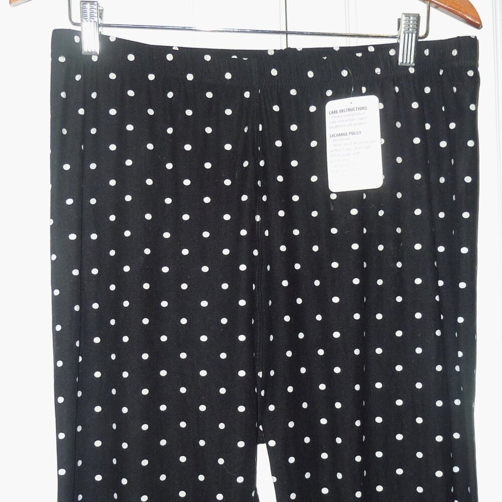 NWT Leggings Depot Black Cropped Leggings With White Polka Dots Size 3X
